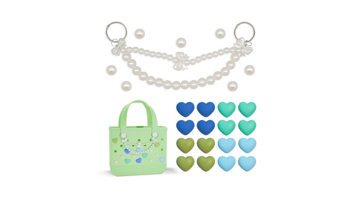 Pearls Charms For Bogg Bag, Pearls Bow Chain Accessory For