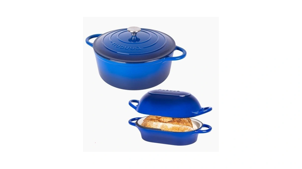 Nuovva Enamelled Cast Iron Dutch Oven Pot With Lid –1.2quart
