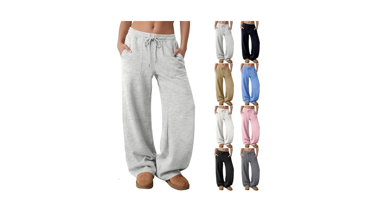 Womens Barrel Sweatpants Lightweight Loose Fit Y2k Sweatpants With Pockets
