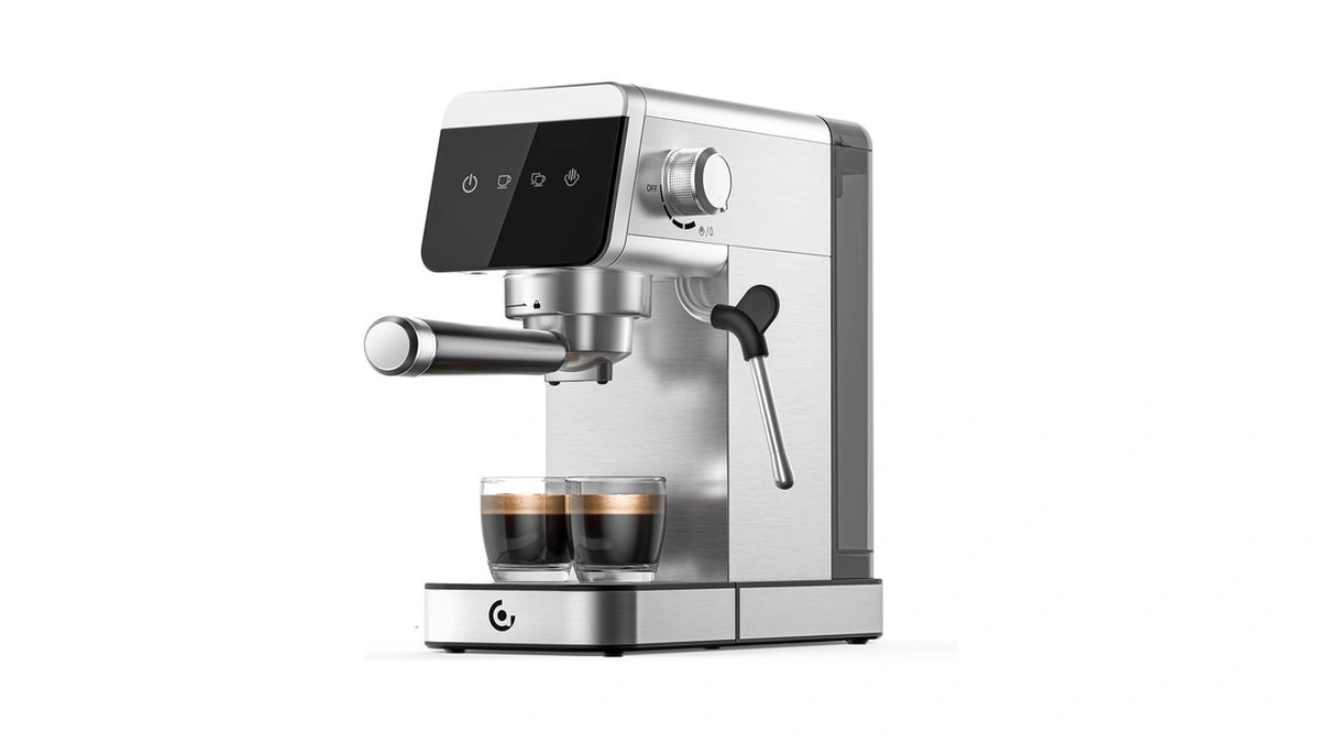 Amzchef 20 Bar Compact Home Espresso Coffee Machine, Matte Silver