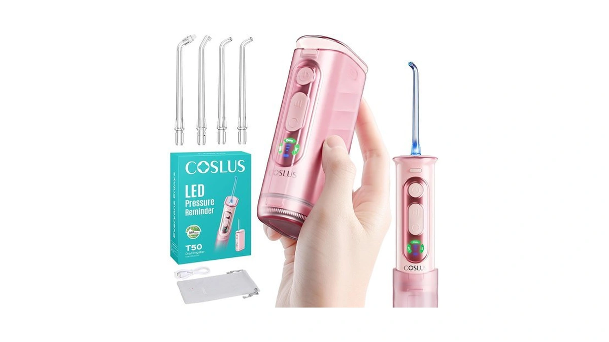 Coslus T50 Portable Water Dental Flosser For Travel With Screen