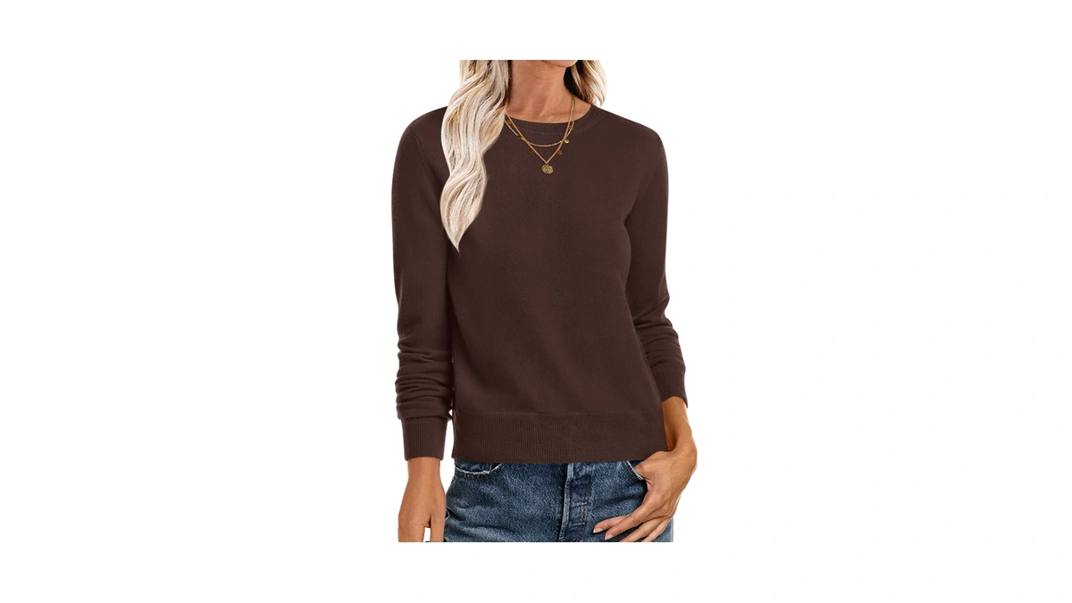 Anrabess Sweaters For Women Long Sleeve Lightweight Fall Outfits Coffee