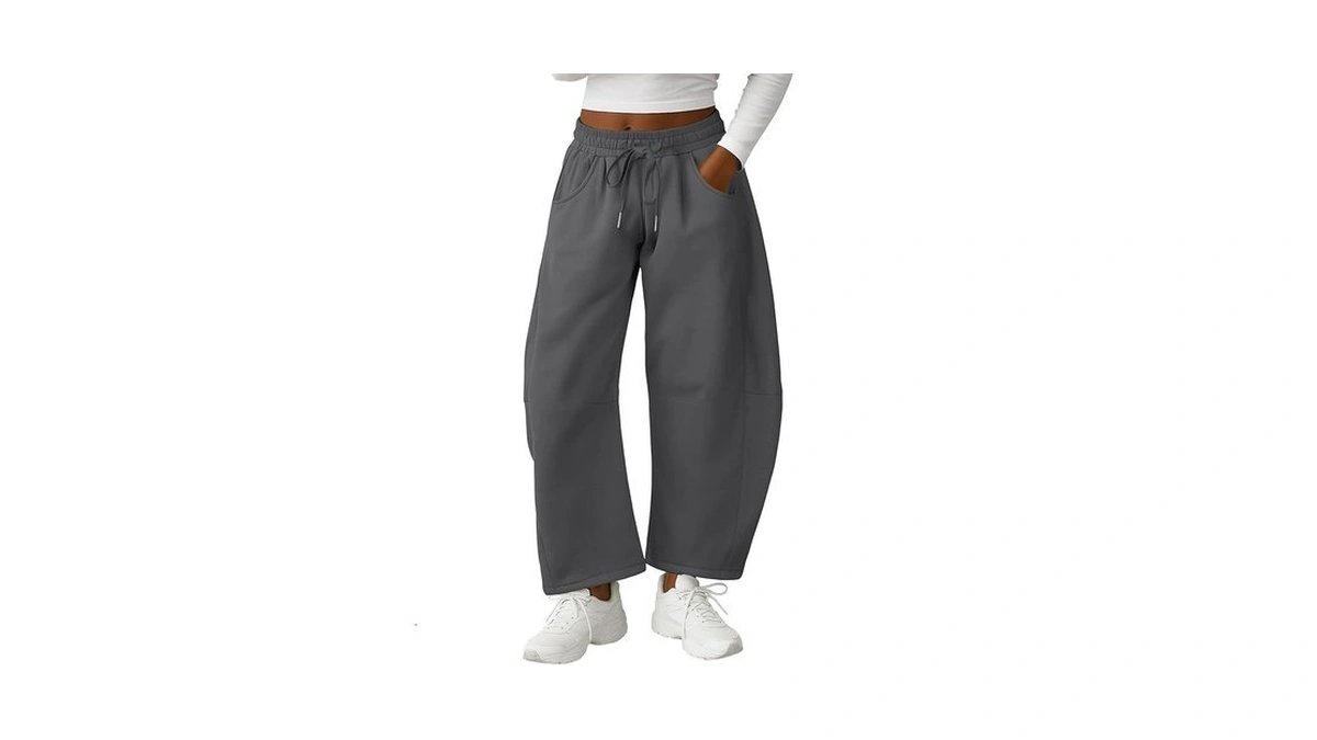 Lepunuo Wide Leg Barrel Sweatpants Women Baggy Gym Trousers Dark