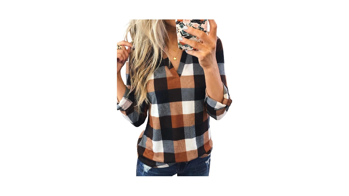 Dokotoo Women's Spring Fall Fashion Casual Ladies Basic Cotton Cuffed