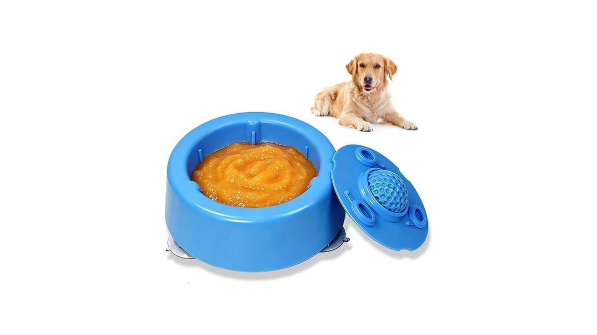 Slow Feeder Dog Lick Bowl With Rolling Ball For Small,