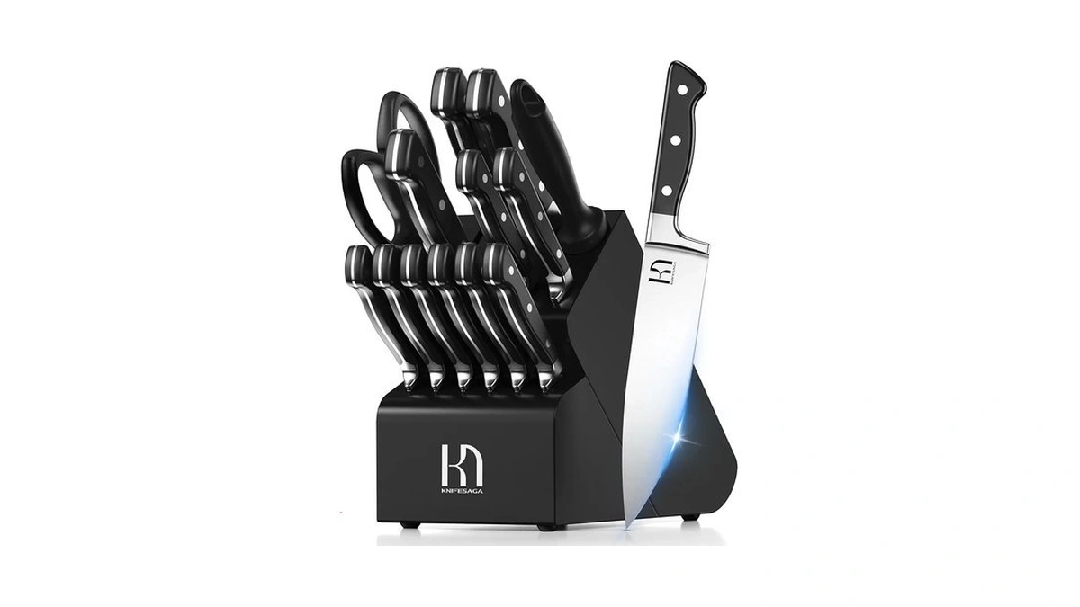Knifesaga Japanese Knife Set With Sharpener, Premuim, Razor Sharp, 15
