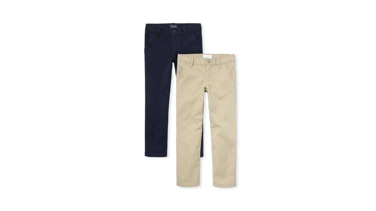 The Children's Place Girls Skinny Chino Pants,sandy/tidal 2 Pack,6x/7