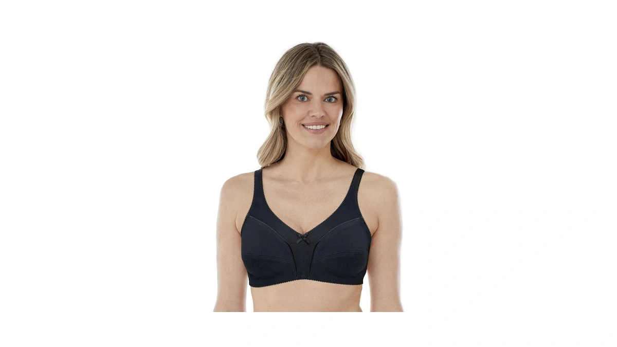 Bestform Women's Comfortable Wireless Cotton Bra With Unlined Seamed Cups