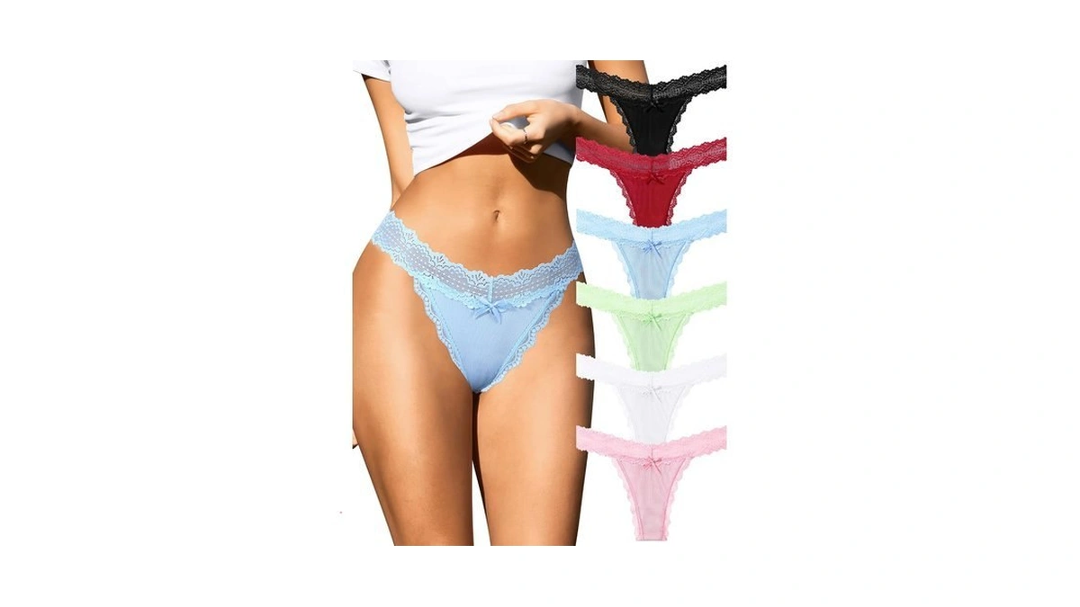Iesunny Thongs For Women Sexy Lace Underwear Stretch Seamless No