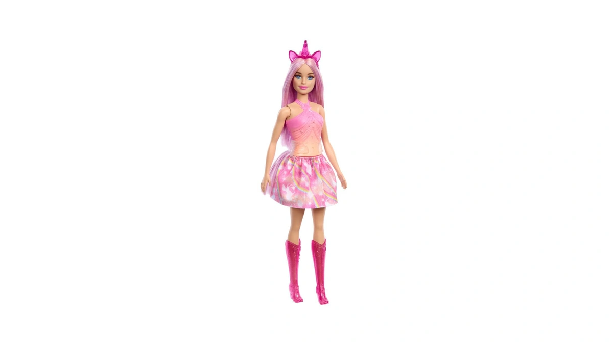 Barbie Unicorn Doll With Pink Fantasy Hair, Colorful Outfit &