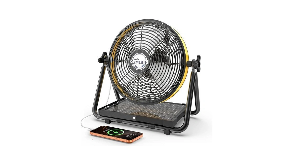 Zmlbtf 10 Inch Solar Powered Outdoor Fan With 10w Detachable
