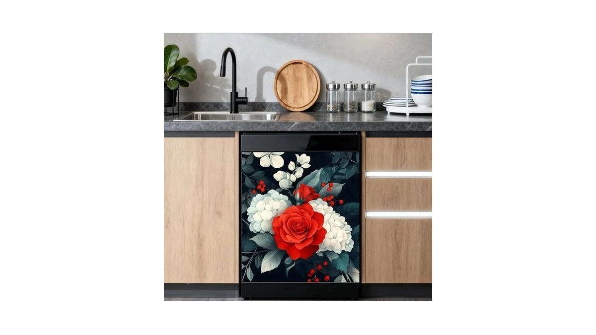 Nuxovilar Dishwasher Magnetic Cover Sticker Panel 23x26in Pvc
