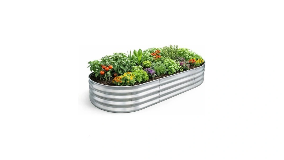 Tmit Galvanized Raised Garden Bed 6x3x1 Ft – Metal Outdoor