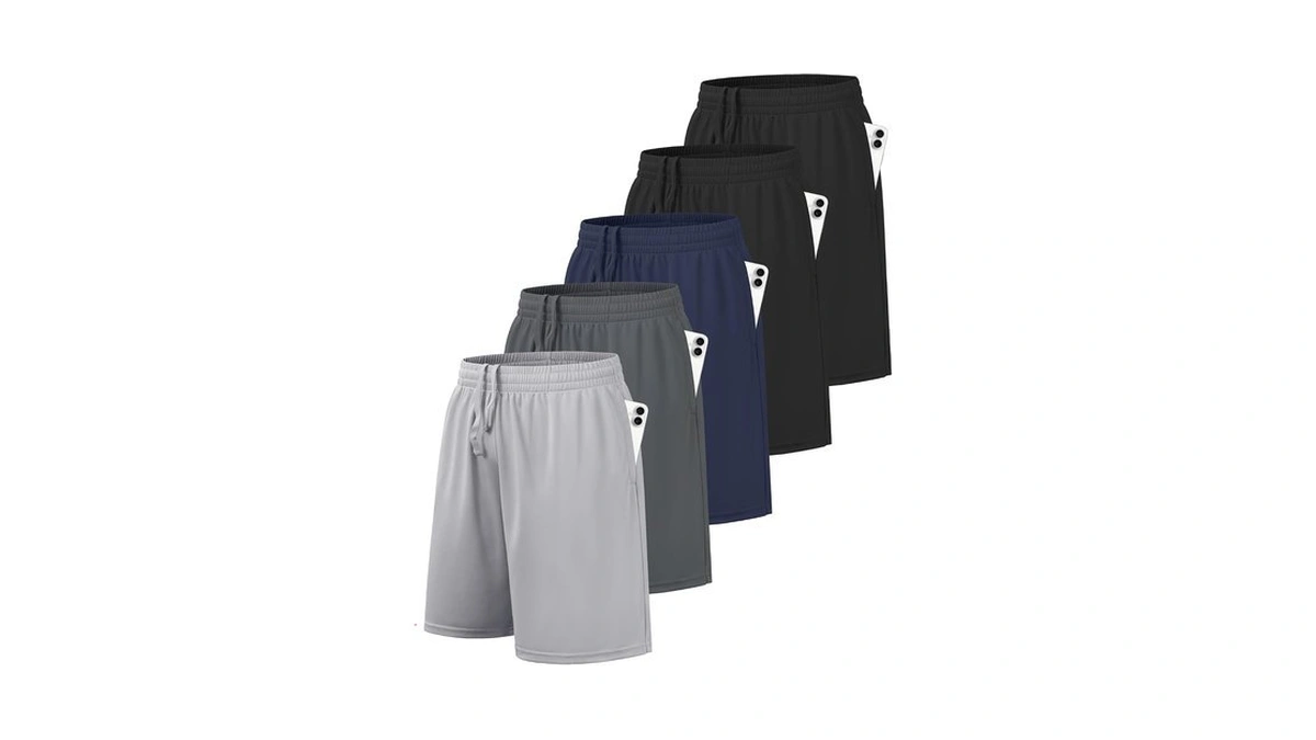 Balennz 5 Pack Boys Basketball Athletic Shorts Quick Dry With