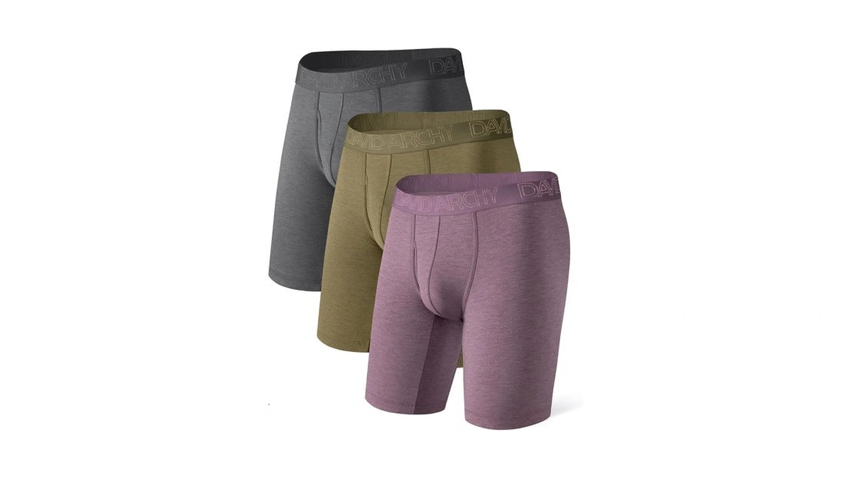 David Archy Men's Boxer Briefs With Fly, Rayon Made From