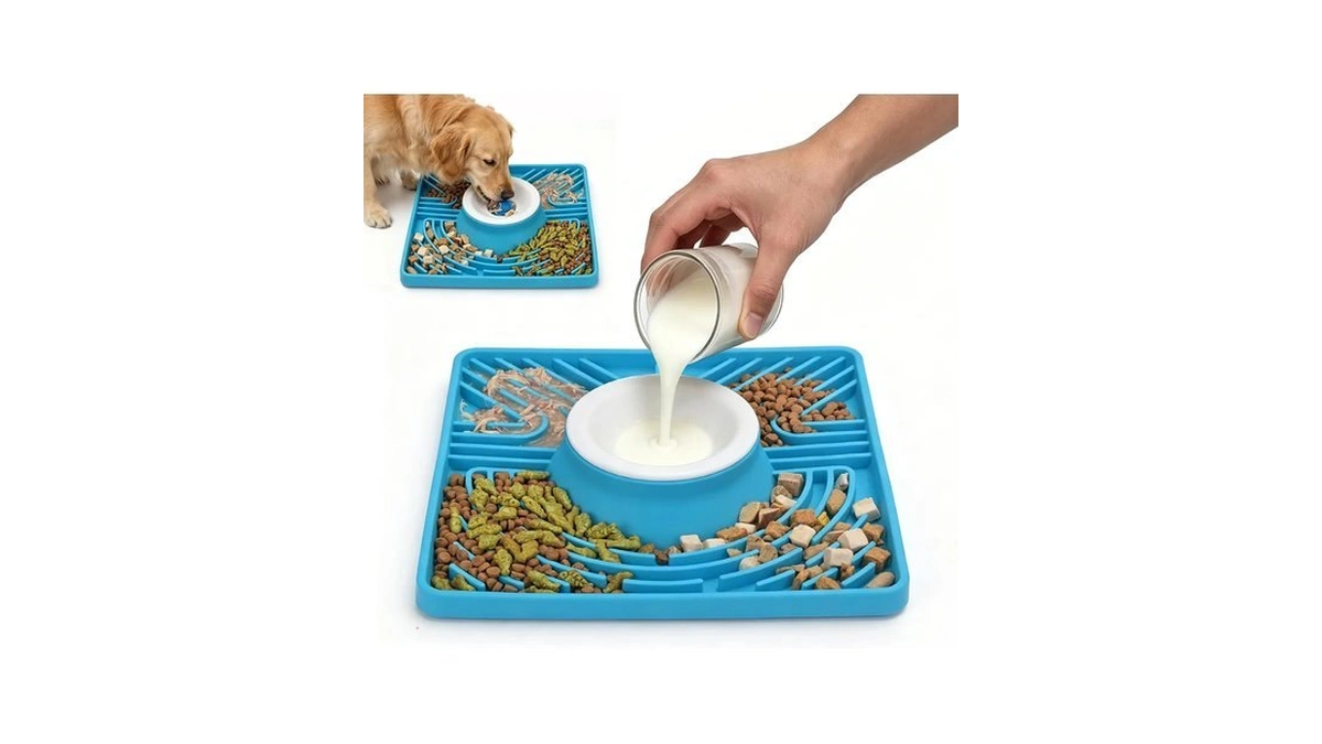 Slow Feeder Dog Bowls & Lick Mat For Liquid And