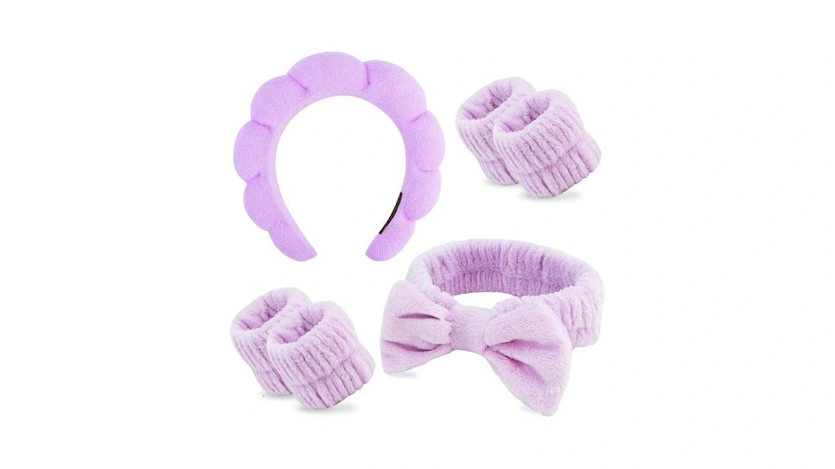 Chanaco Makeup, Skincare & Face Wash Headband, Wrist Towels, Spa