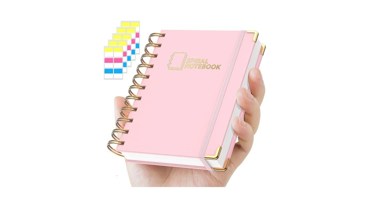 Mstonal A6 Spiral Journal Notebook, Hardcover College Ruled 300 Pages,