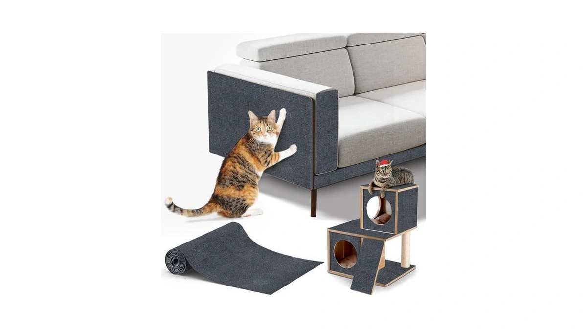 Cat Scratching Mat Self-adhesive, Trimmable Furniture Protector For Couch, Sofa,