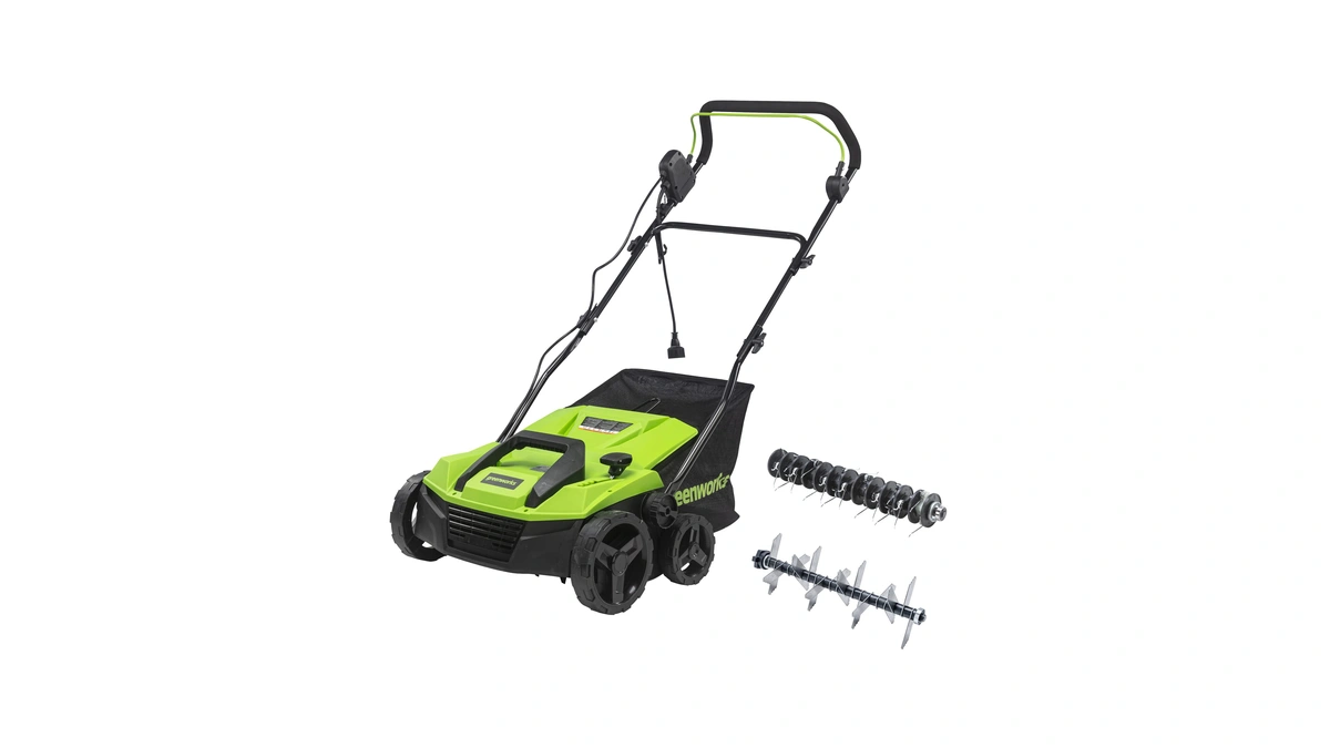 Greenworks 13 Amp 14-inch Corded Dethatcher / Scarifier, 2-in-1 Electric