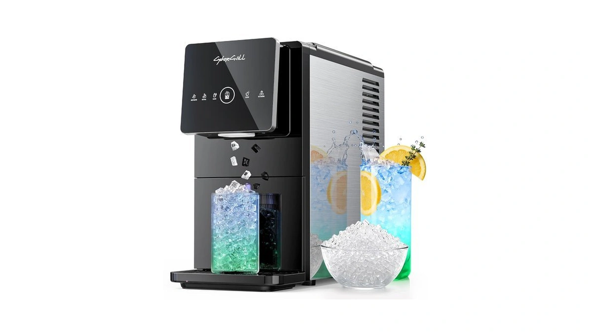 Cyberchill Nugget Ice Makers Countertop Dispenser, 40lbs/day Touch-free Ice