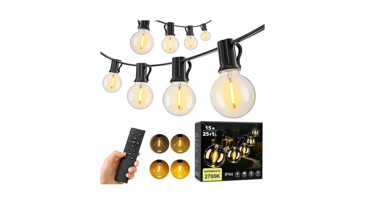 Lakerlinght Outdoor String Lights, Waterproof, Shatterproof