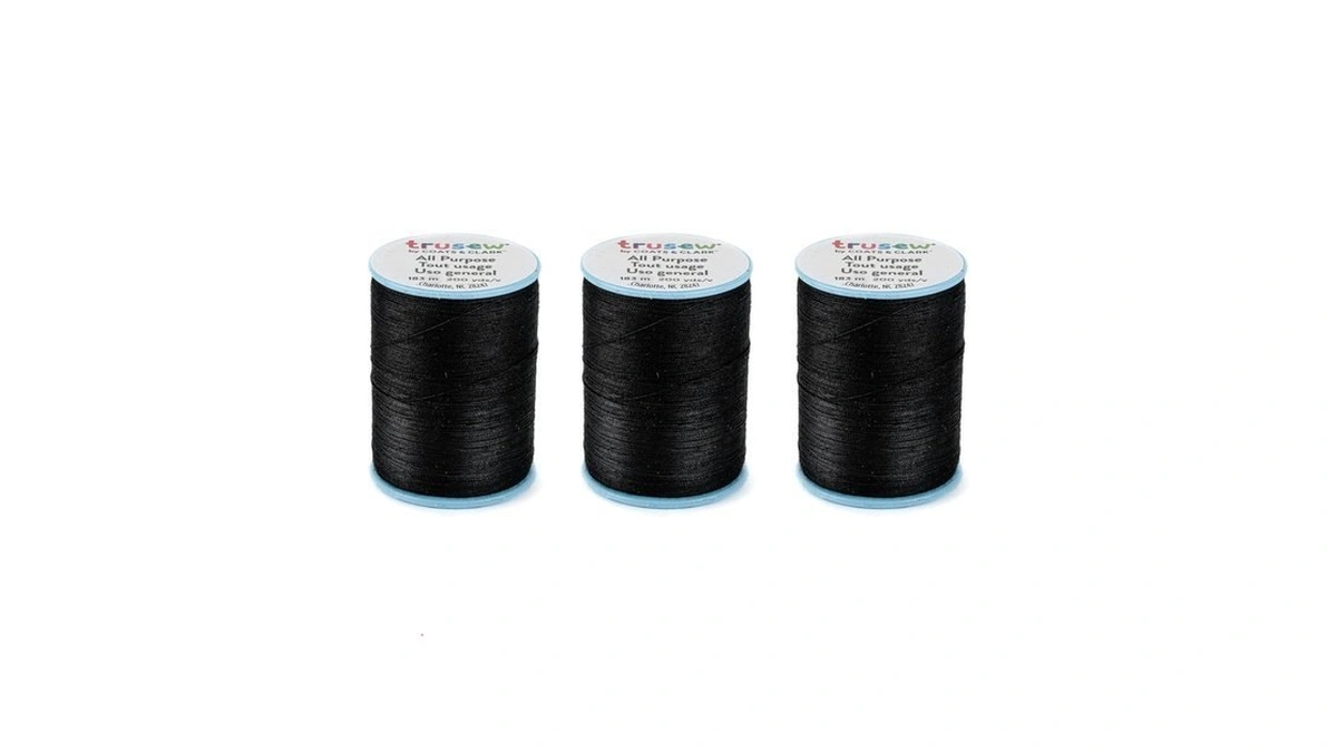 Trusew All Purpose Sewing Thread For Sewing Machine, Black, 3-pack