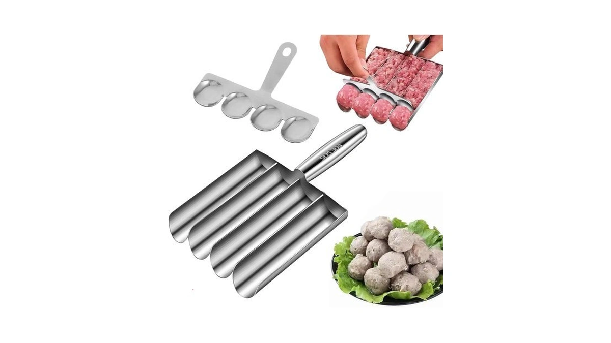 Meatball Maker Tool, 4-in-1 Stainless Steel Diy Meatball Making Set,
