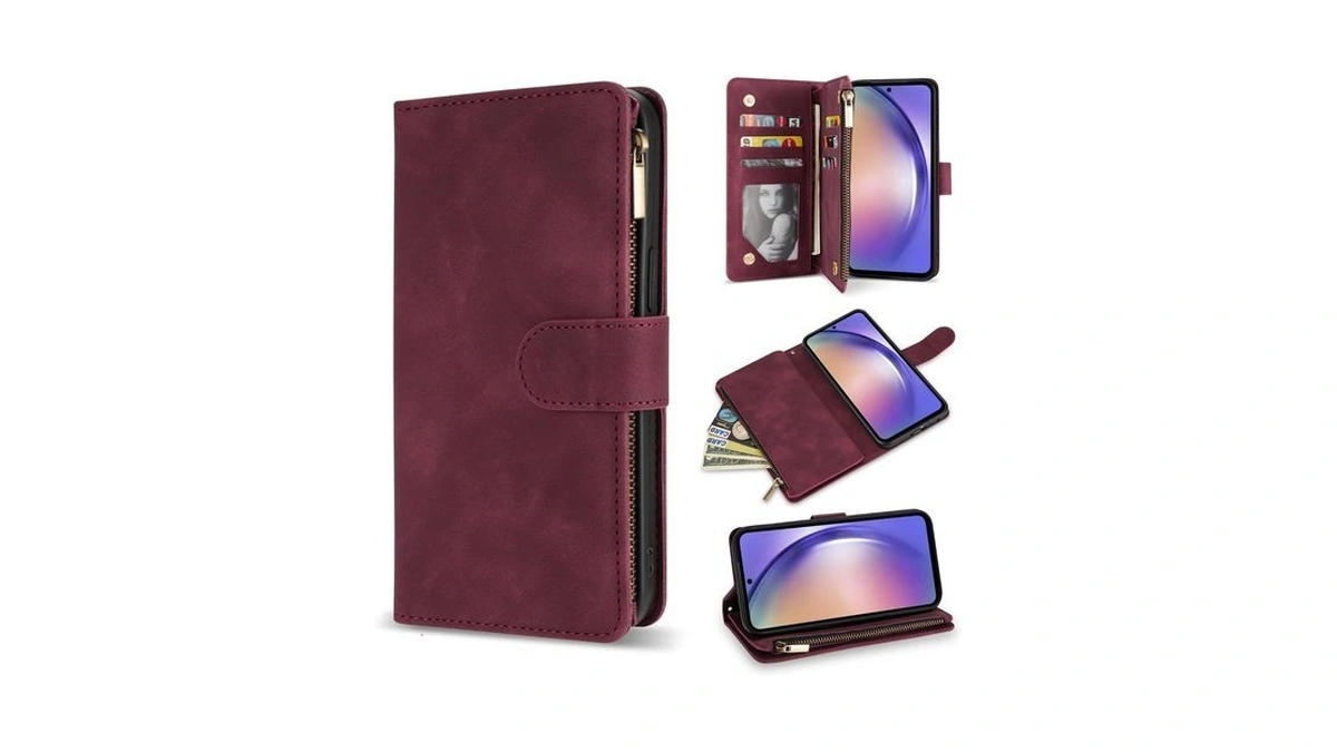 Zzxx For Samsung Galaxy A54 Wallet Case Zipper Pocket 6.5