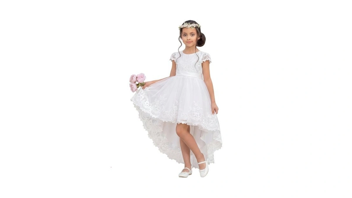 Lalamira Flower Girl Dress High-low Satin Toddler Dresses A Line