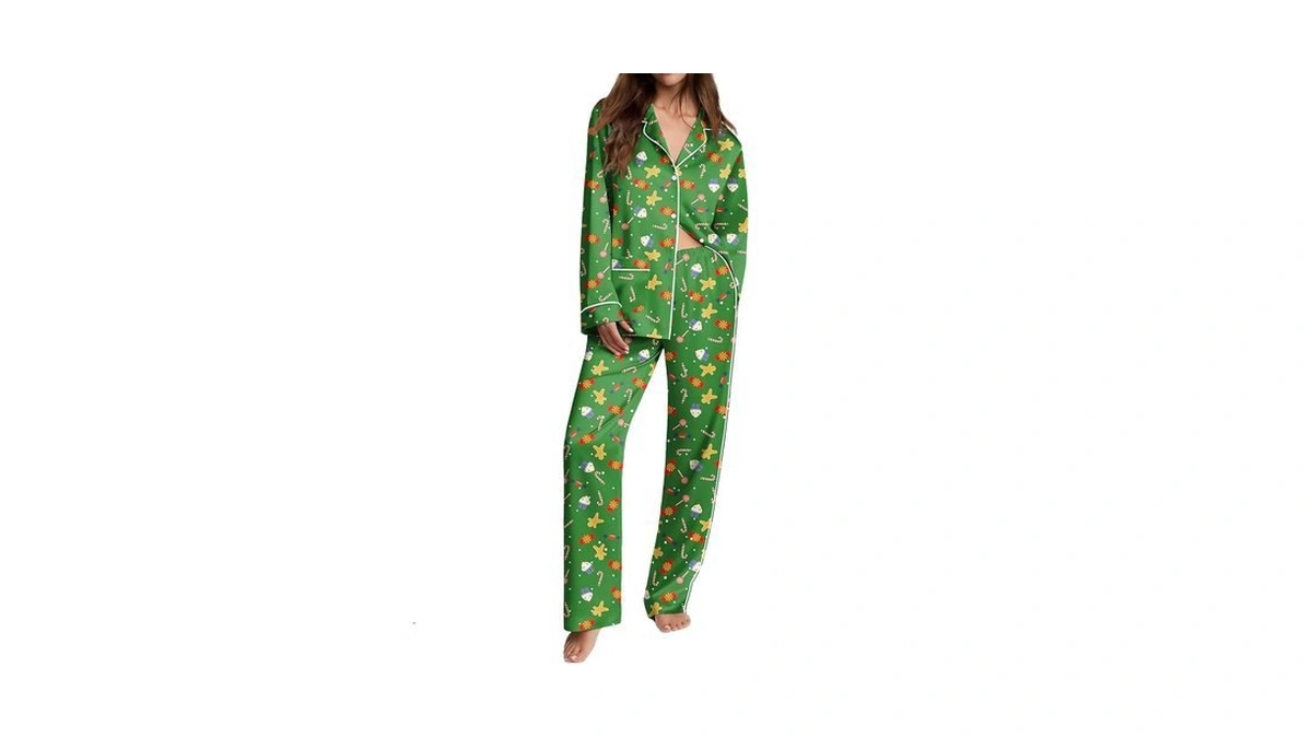 Ekouaer Womens Pajama Sets Satin Silk Pjs Long Sleeve Button