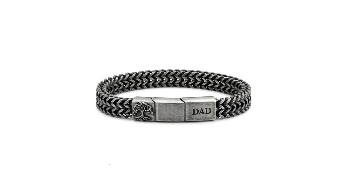 Mens Cross Bracelet Stainless Steel, Bible Verse Religious Christian Gift