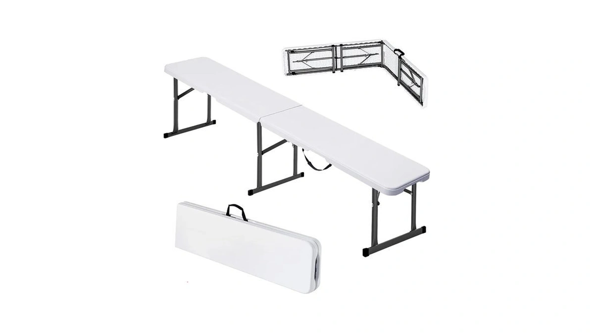 Vevor Plastic Folding Bench, 6ft Portable Folding Bench, Smooth High