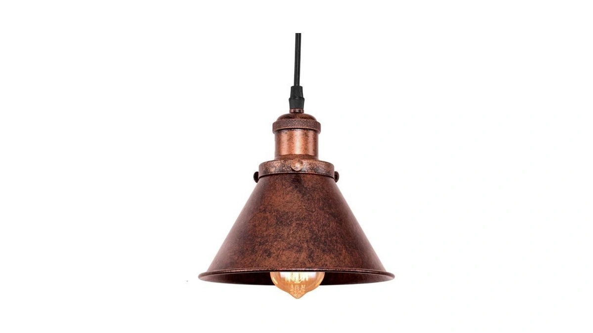 Lingkai Farmhouse Pendant Light Rustic Cone Shade Mounted Fixture Hanging
