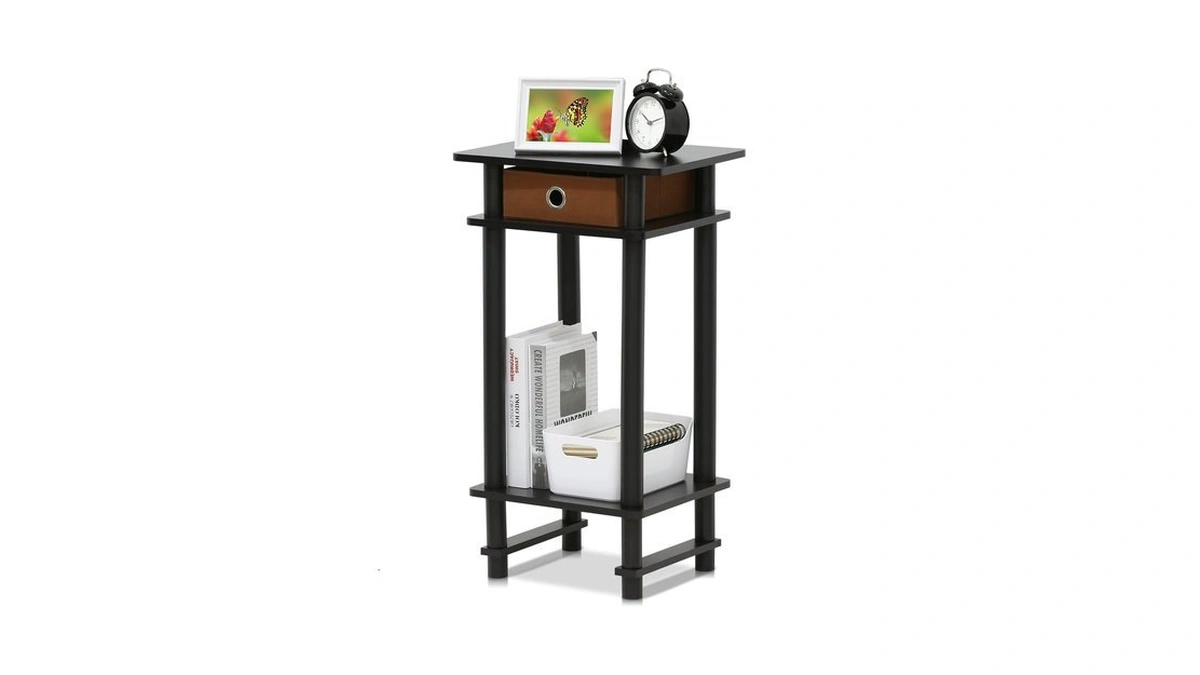 Furinno 17017 Turn-n-tube End Table, 1-pack, Espresso