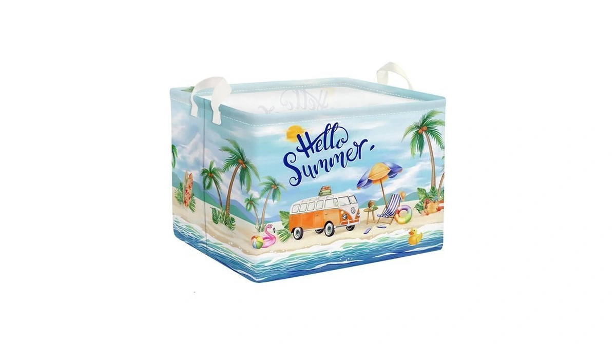 Clastyle Blue Beach Camping Picnic Basket Tropical Tree Caravans Shower