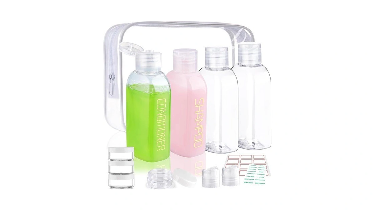 Cosywell Travel Bottles For Toiletries 4pcs 3.4oz Plastic Clear Bottles