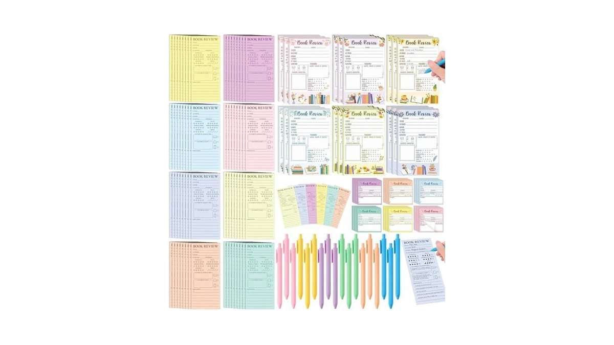 L1rabe Back To School Book Review Set - 72 Coloful