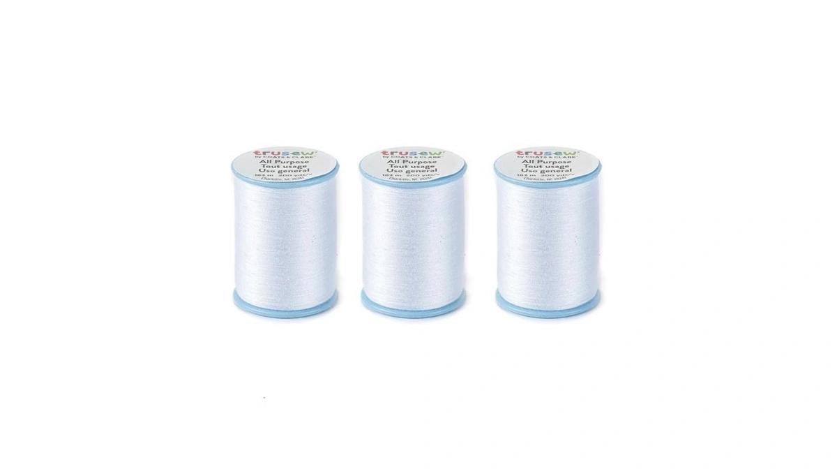 Trusew All Purpose Sewing Thread For Sewing Machine, White, 3-pack