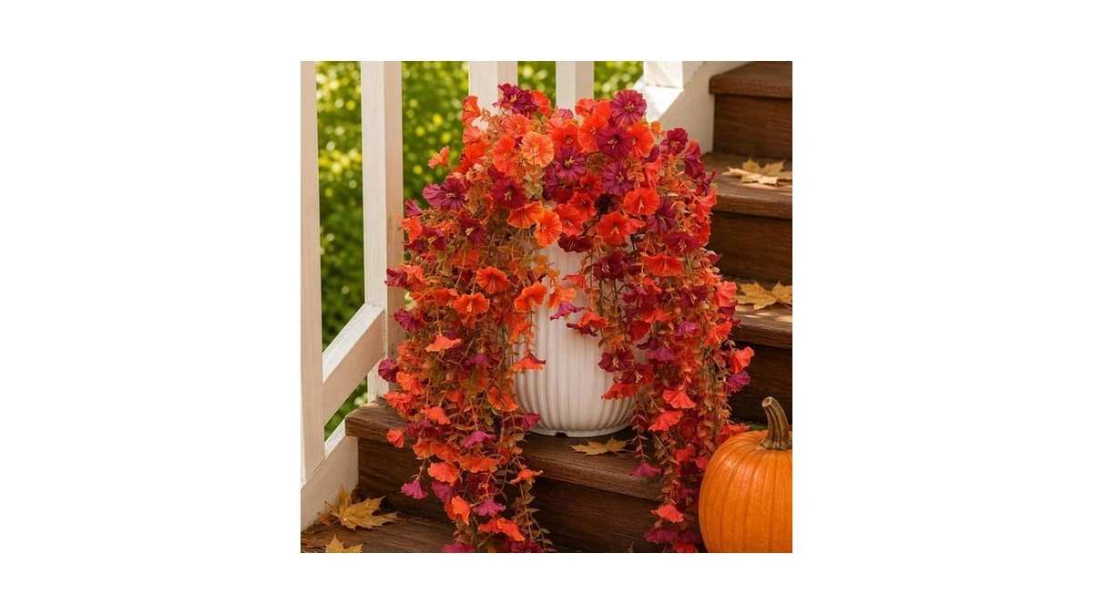 Fanfantoey Artificial Fall Hanging Flowers For Outdoors Decoration