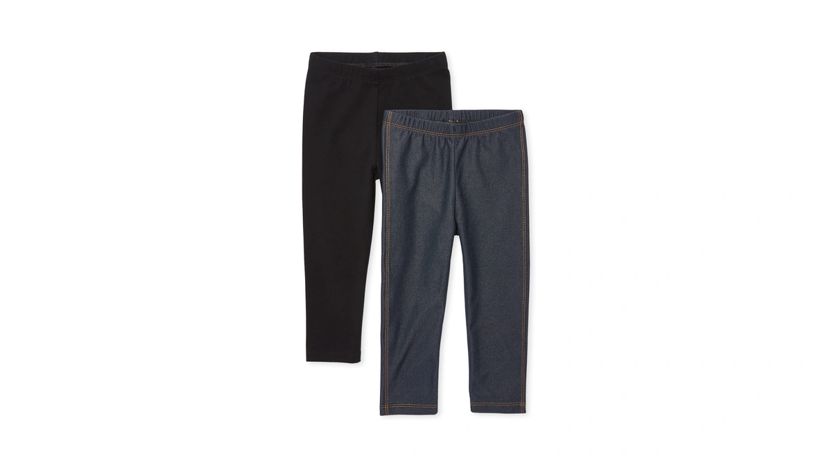 The Children's Place Baby Girls And Toddler Girls Leggings,black/true Indigo