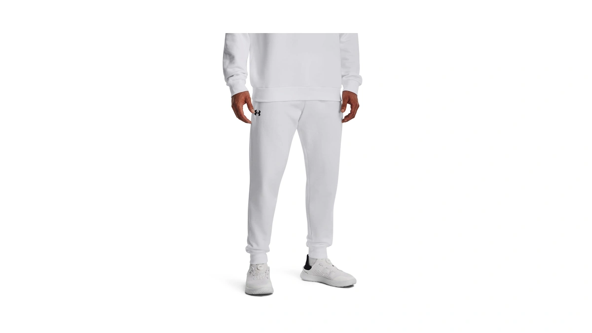 Under Armour Men's Rival Fleece Joggers, 100 White, 4xlt