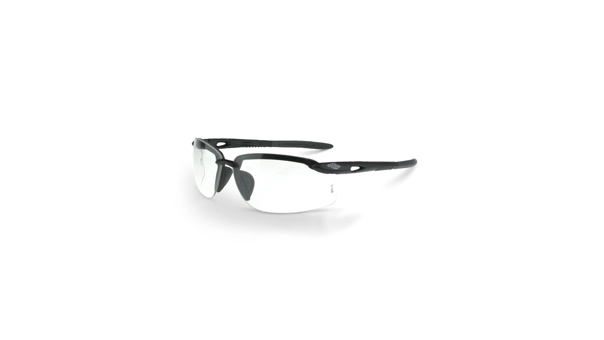 Crossfire 1224 W Safety Glasses, Clear Lens/matte Black Frame, One