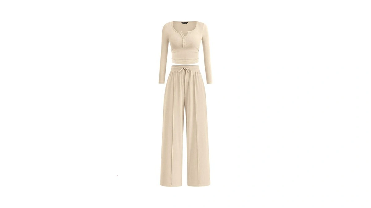 Prettygarden Women's Fall 2 Piece Matching Lounge Sets (beige,medium)