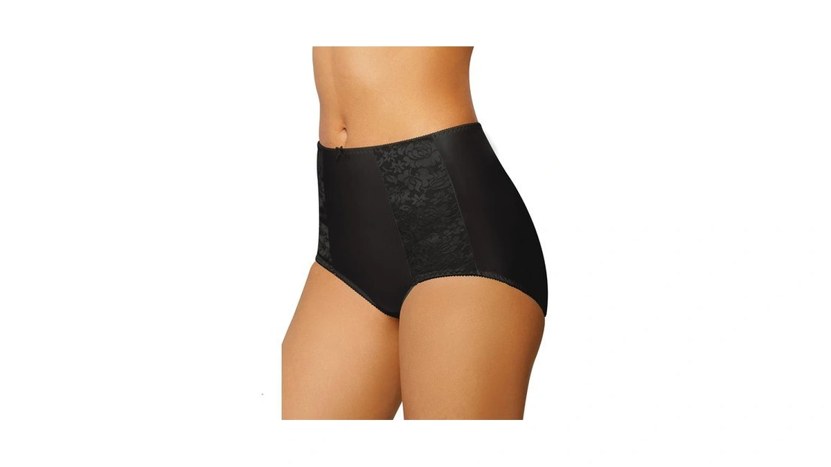 Bali Womens Essentials Double Support Briefs Underwear, Black, Medium Us