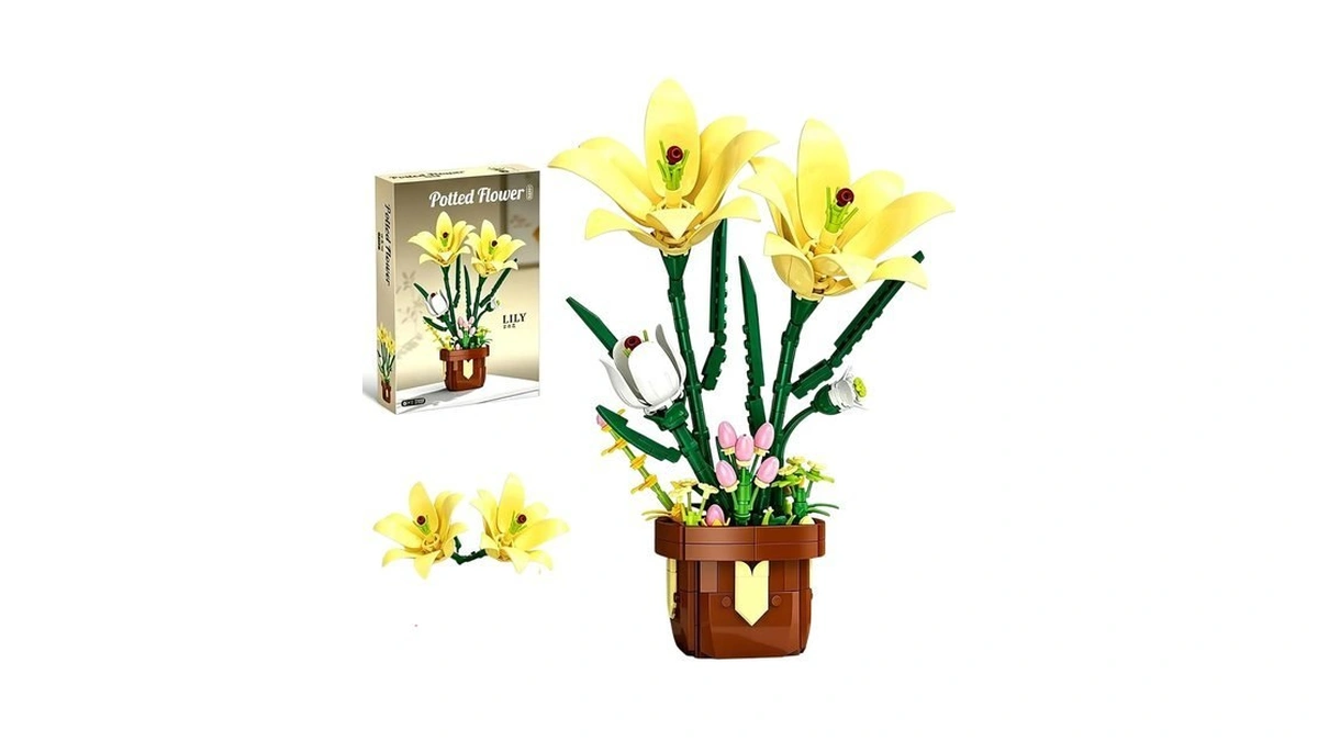 Lily Flower Building Block Set For Adults - Artificial Plants