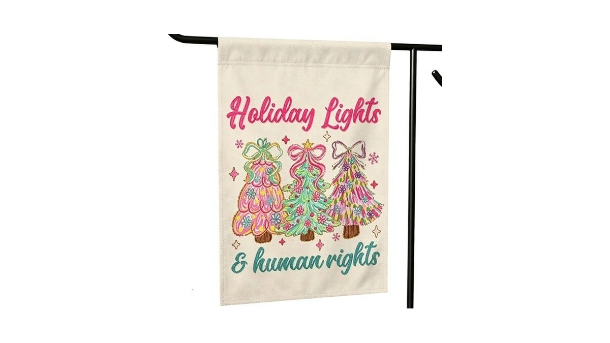 Holiday Lights Christmas Garden Flag Double Sided 12x18 Winter Yard