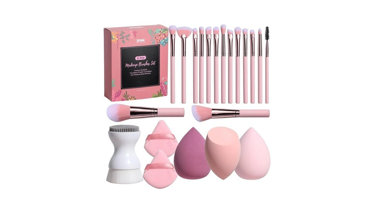 Jpnk Makeup Brushes Set – 21pcs Makeup Sponge Triangle Puff