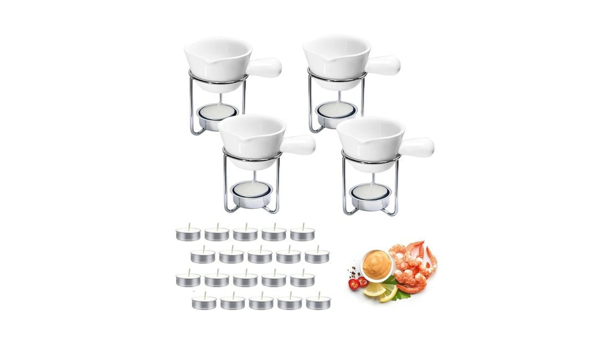 Reasim Butter Warmer Set For Seafood, Lobster & Crab, Drawn