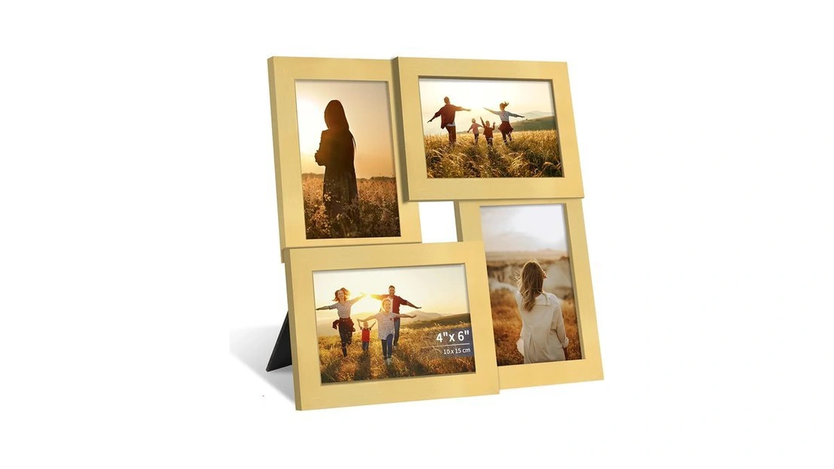 Szyuu 4x6 Collage Picture Frame, Wooden Frame With Real Glass,